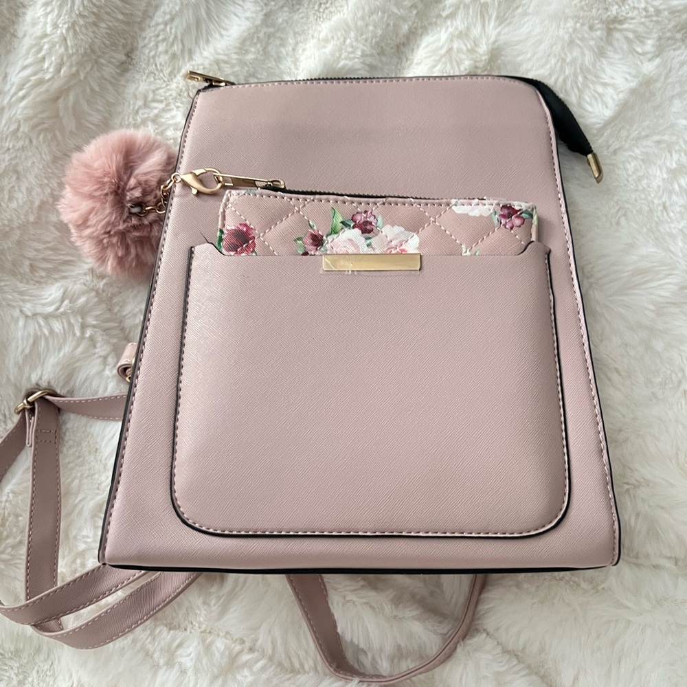 Ardene Blush Backpack with Floral Pocket
